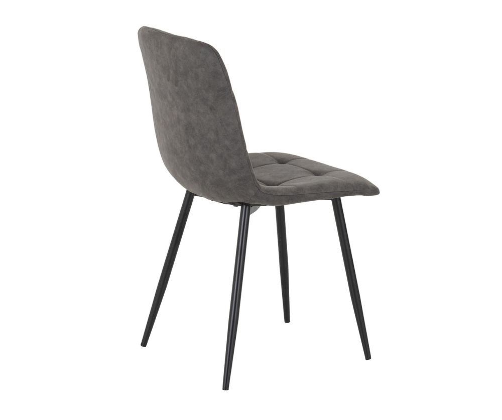 Seconique Furniture Fenton Dark Grey Suede Fabric Dining Chair in Pair