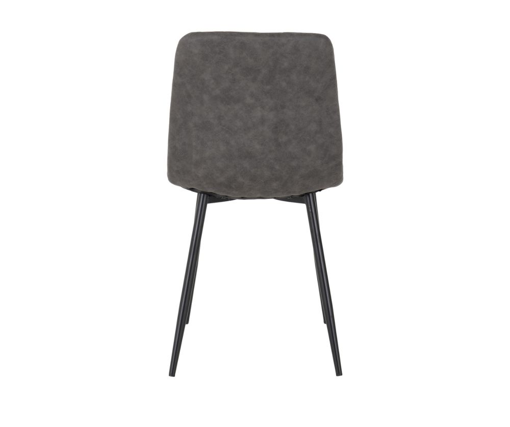 Seconique Furniture Fenton Dark Grey Suede Fabric Dining Chair in Pair