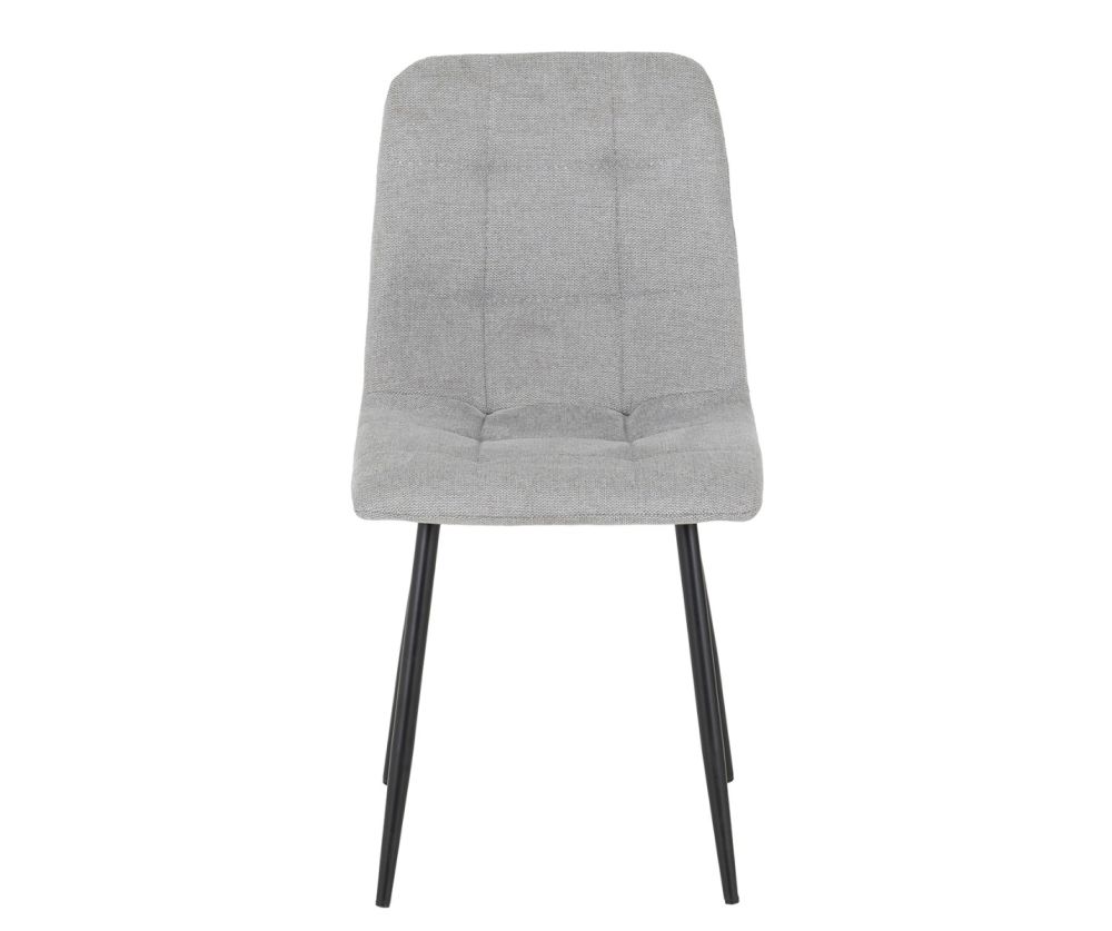  Seconique Furniture Fenton Light Grey Suede Fabric Dining Chair in Pair