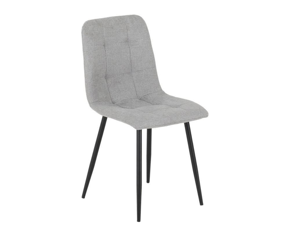  Seconique Furniture Fenton Light Grey Suede Fabric Dining Chair in Pair