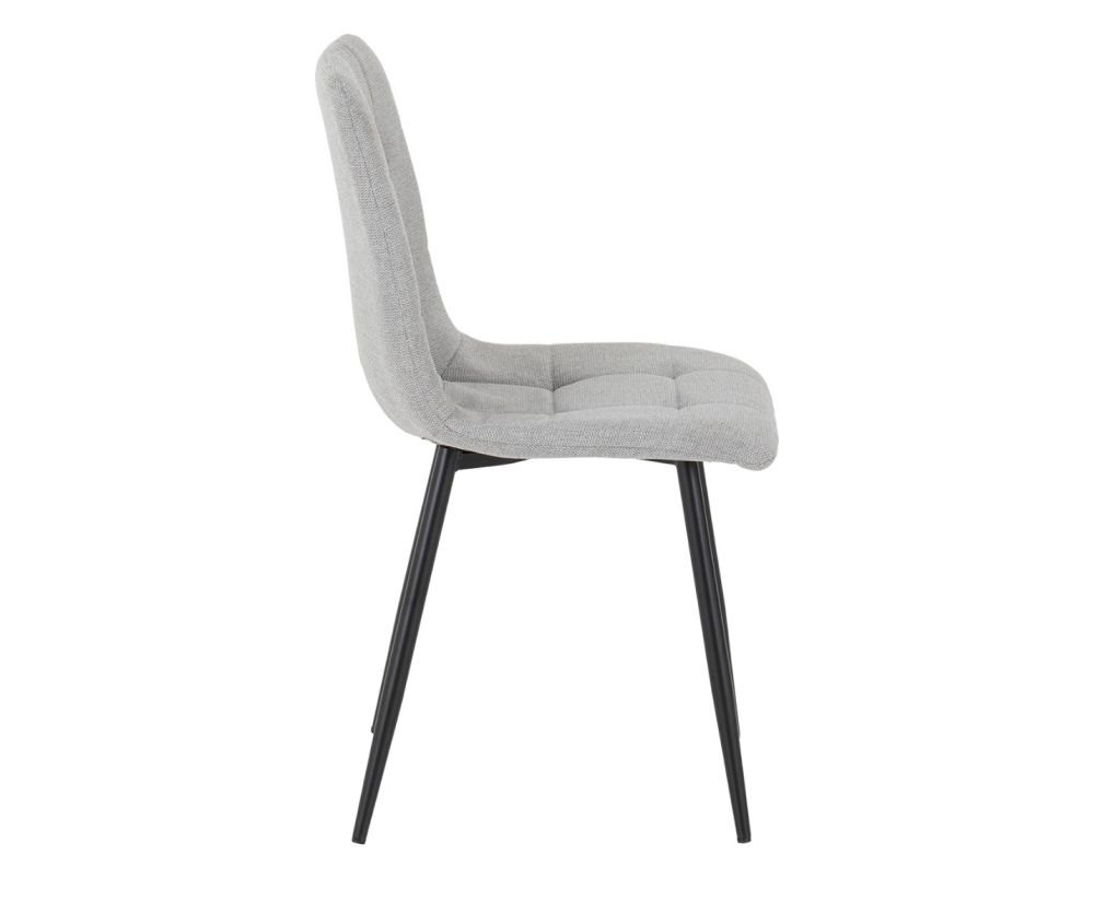  Seconique Furniture Fenton Light Grey Suede Fabric Dining Chair in Pair