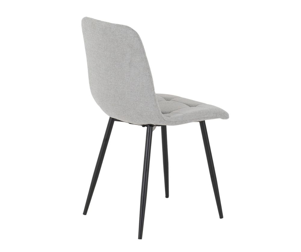  Seconique Furniture Fenton Light Grey Suede Fabric Dining Chair in Pair