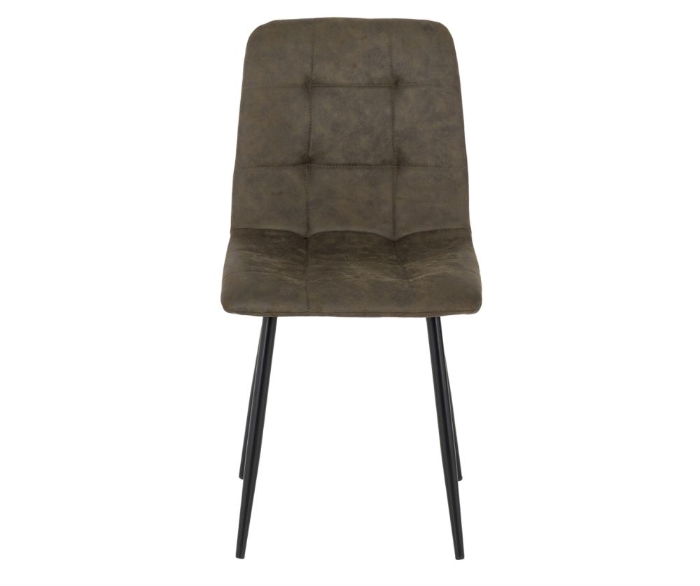  Seconique Furniture Fenton Olive Green Suede Fabric Dining Chair in Pair