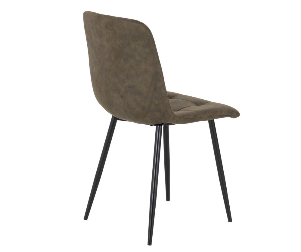  Seconique Furniture Fenton Olive Green Suede Fabric Dining Chair in Pair