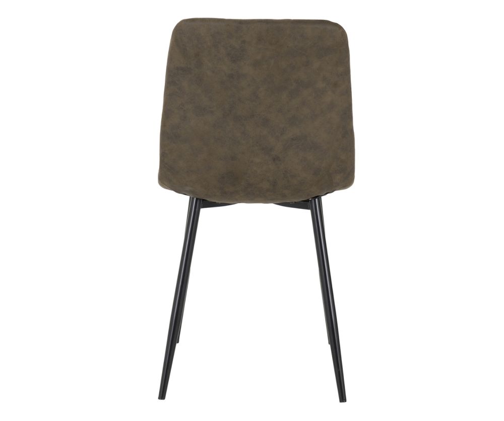  Seconique Furniture Fenton Olive Green Suede Fabric Dining Chair in Pair