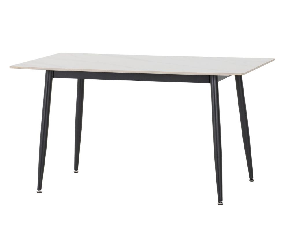 Seconique Furniture Fenton White Marble Stone Effect Dining Table