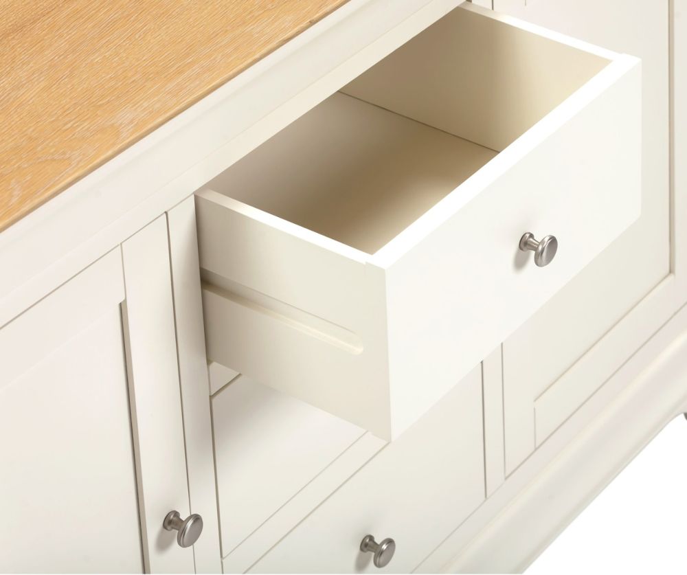 Seconique Furniture Bordeaux Ivory & Oak2 Door 3 Drawer Sideboard 