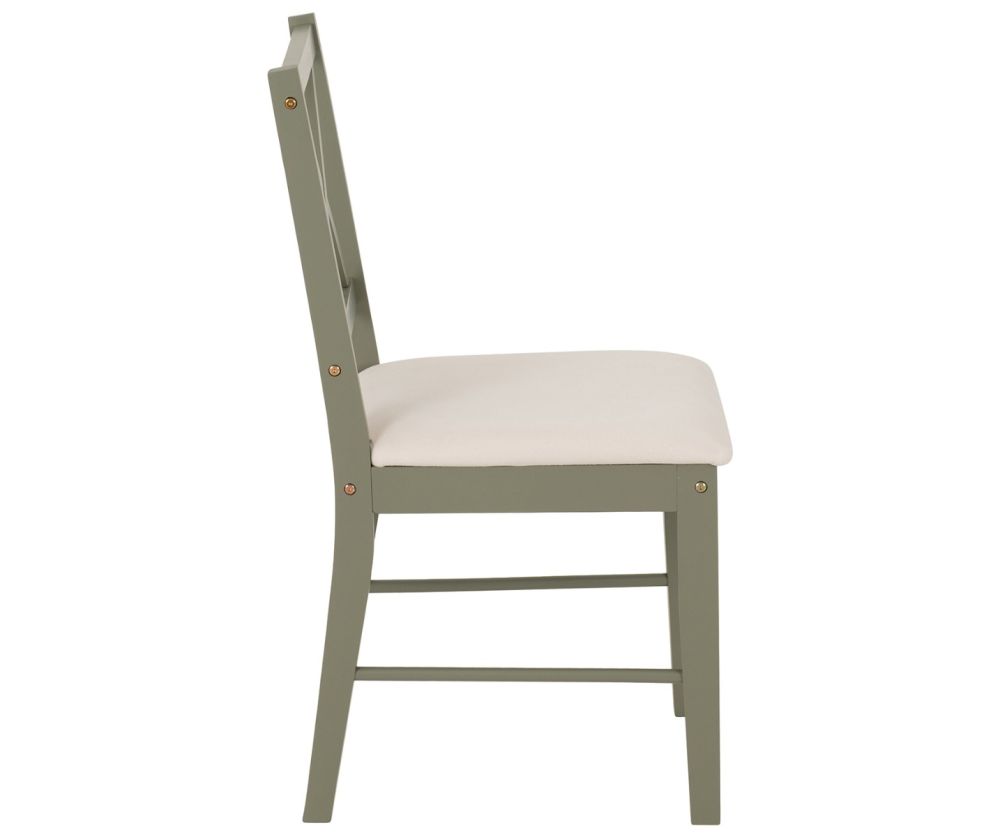 Seconique Furniture Balfour 1+4 Dining Set – Sage Green with Mink Microsuede Chairs & Oak Effect Table