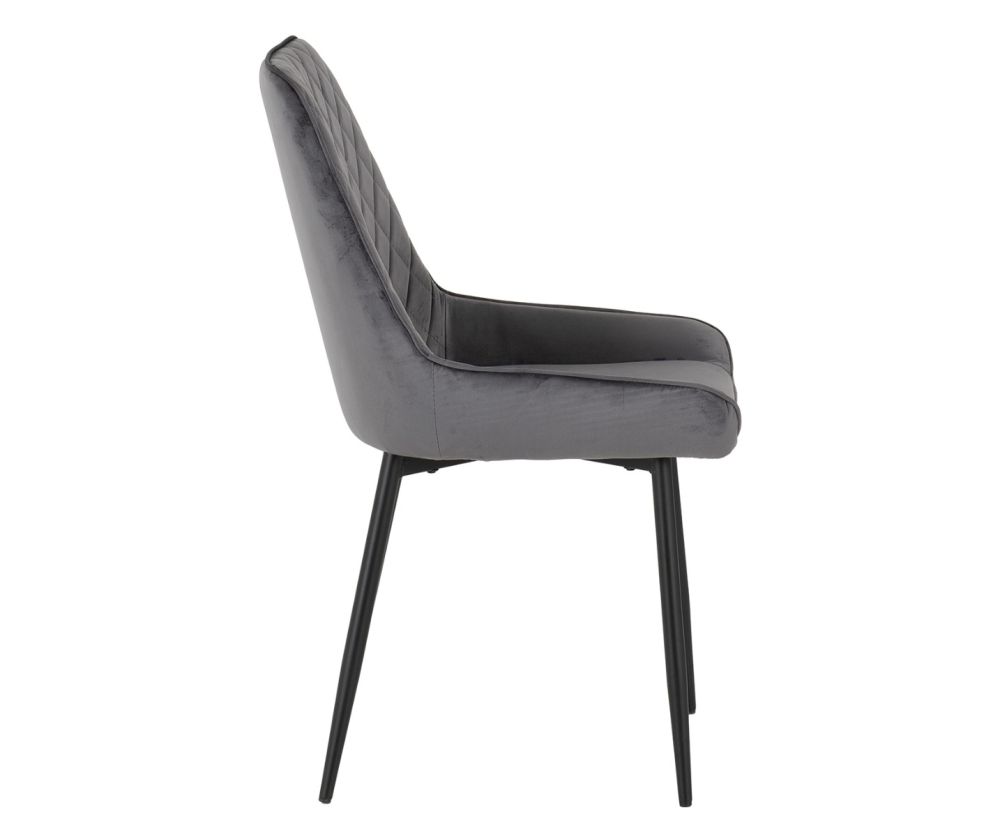 Seconique Furniture Hamilton Large Dining Set - Medium Oak Effect & Avery Emerald Grey Velvet X6 Dining Chairs