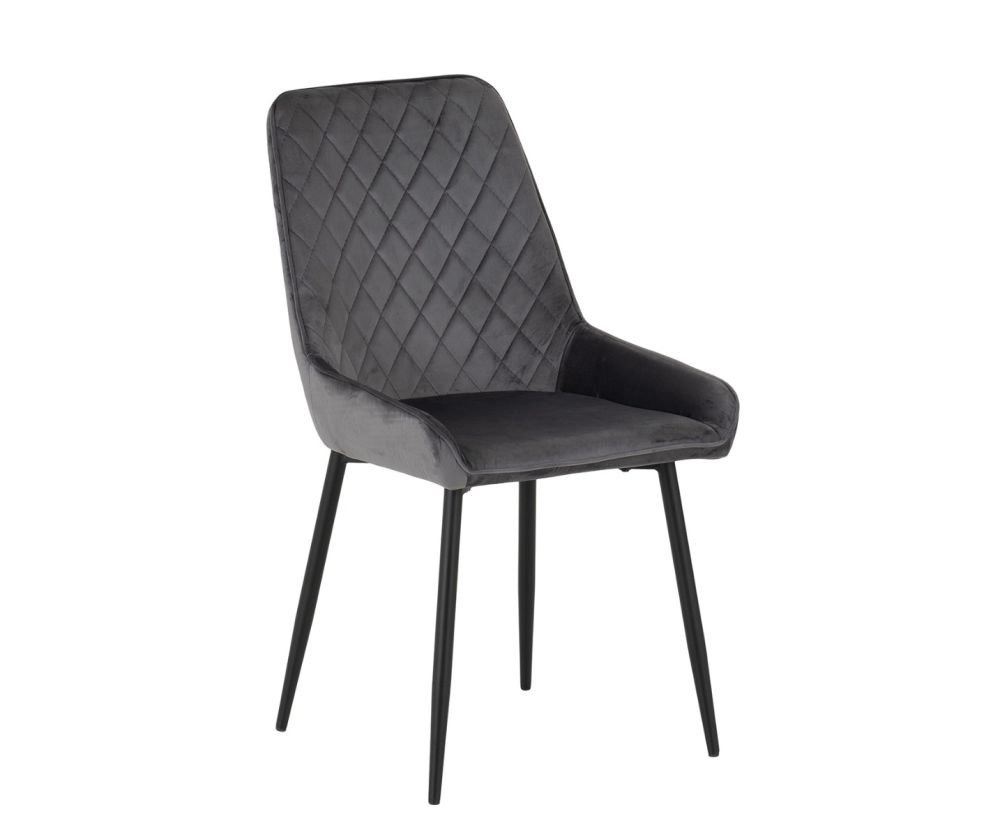 Seconique Furniture Hamilton Large Dining Set - Medium Oak Effect & Avery Emerald Grey Velvet X6 Dining Chairs