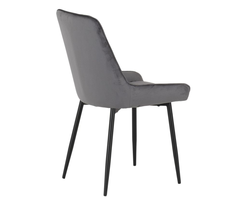 Seconique Furniture Hamilton Large Dining Set - Medium Oak Effect & Avery Emerald Grey Velvet X6 Dining Chairs