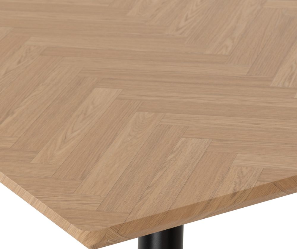 Seconique Furniture Hamilton Large Dining Set - Medium Oak Effect & Avery Emerald Grey Velvet X6 Dining Chairs