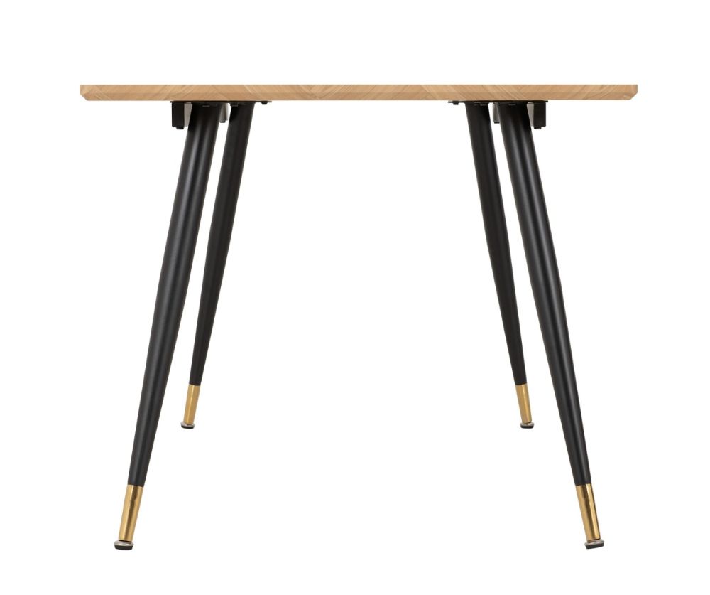 Seconique Furniture Hamilton Large Dining Set - Medium Oak Effect & Avery Emerald Grey Velvet X6 Dining Chairs