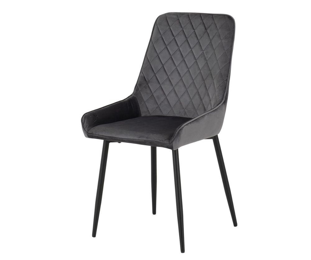 Seconique Furniture Hamilton Large Dining Set - Medium Oak Effect & Avery Emerald Grey Velvet X6 Dining Chairs