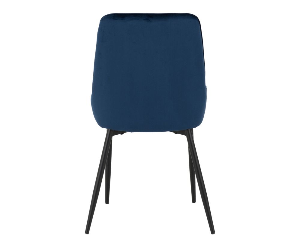  Seconique Furniture Hamilton Large Dining Set with Avery Sapphire Blue Velvet X6 Dining Chairs
