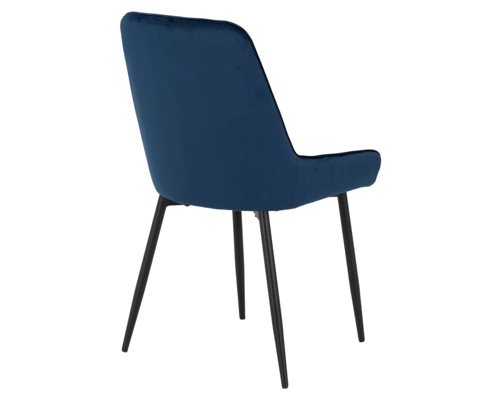  Seconique Furniture Hamilton Large Dining Set with Avery Sapphire Blue Velvet X6 Dining Chairs