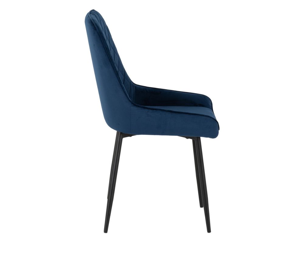  Seconique Furniture Hamilton Large Dining Set with Avery Sapphire Blue Velvet X6 Dining Chairs