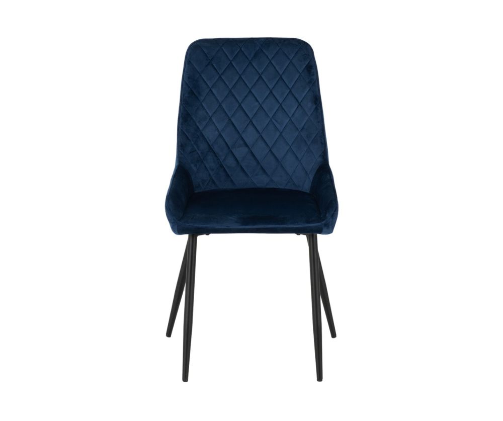  Seconique Furniture Hamilton Large Dining Set with Avery Sapphire Blue Velvet X6 Dining Chairs