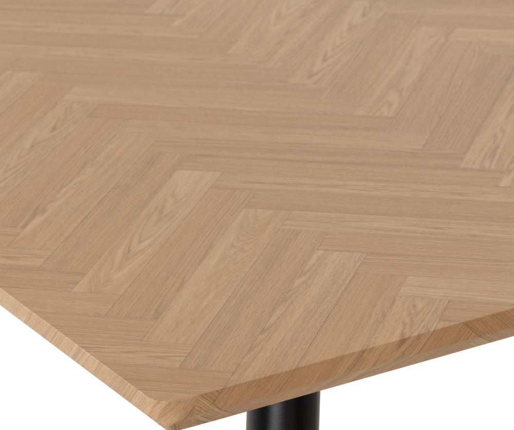 Seconique Furniture Hamilton Large Dining Set - Medium Oak Effect & Avery Emerald Green Velvet Dining Chairs