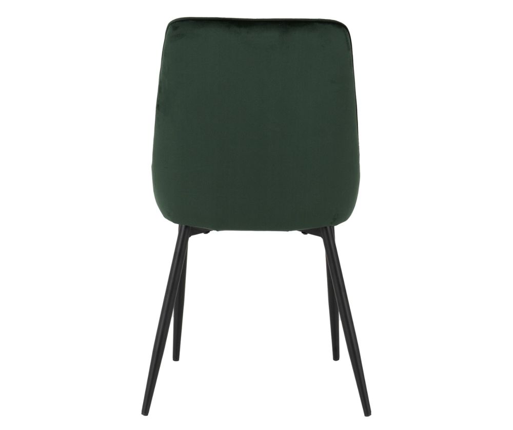 Seconique Furniture Hamilton Large Dining Set - Medium Oak Effect & Avery Emerald Green Velvet Dining Chairs