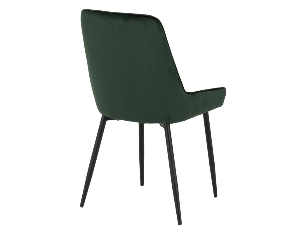 Seconique Furniture Hamilton Large Dining Set - Medium Oak Effect & Avery Emerald Green Velvet Dining Chairs