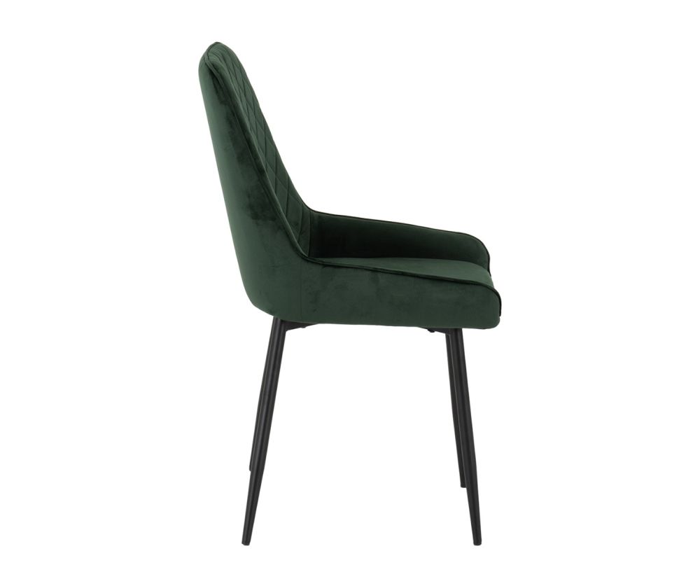 Seconique Furniture Hamilton Large Dining Set - Medium Oak Effect & Avery Emerald Green Velvet Dining Chairs