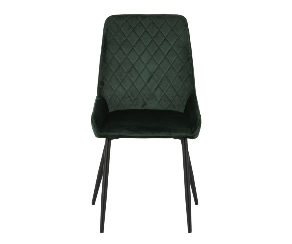 Seconique Furniture Hamilton Large Dining Set - Medium Oak Effect & Avery Emerald Green Velvet Dining Chairs