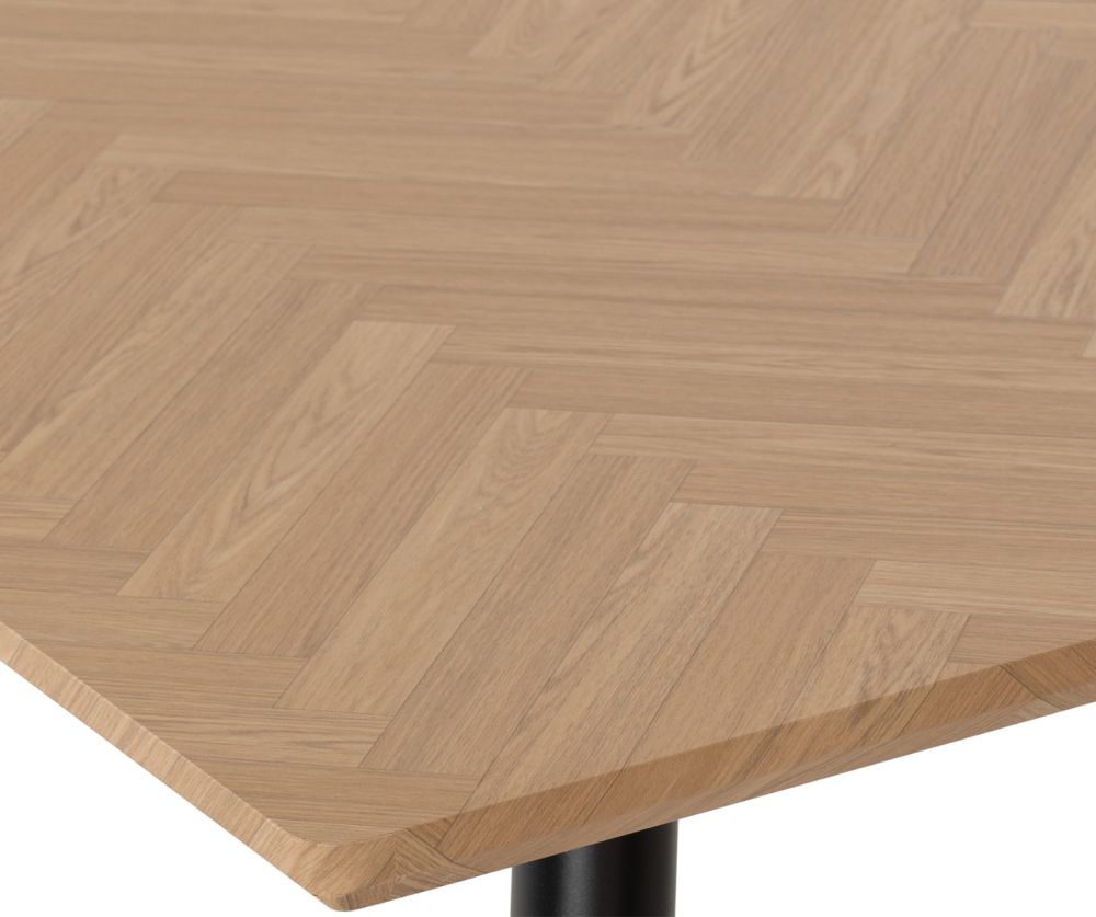 Seconique Furniture Hamilton Medium Oak Effect Large Dining Set with Lukas Black and Emerald Green Velvet Dining Chairs