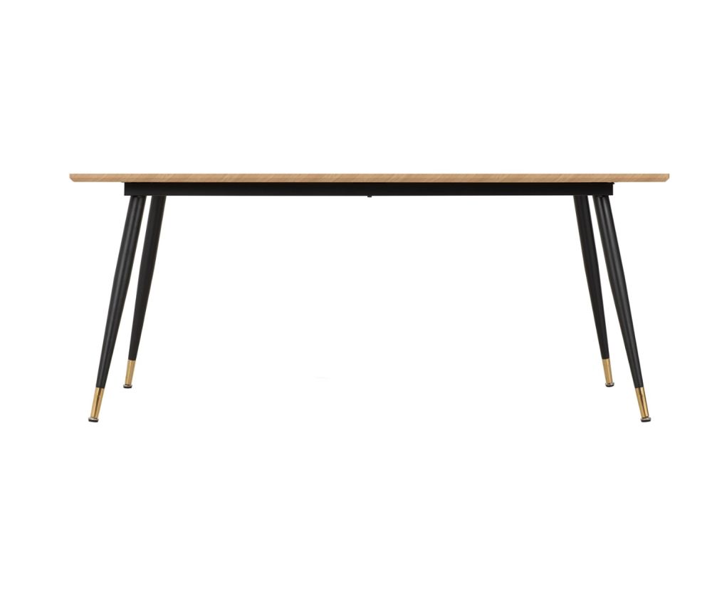Seconique Furniture Hamilton Medium Oak Effect Large Dining Set with Lukas Black and Emerald Green Velvet Dining Chairs