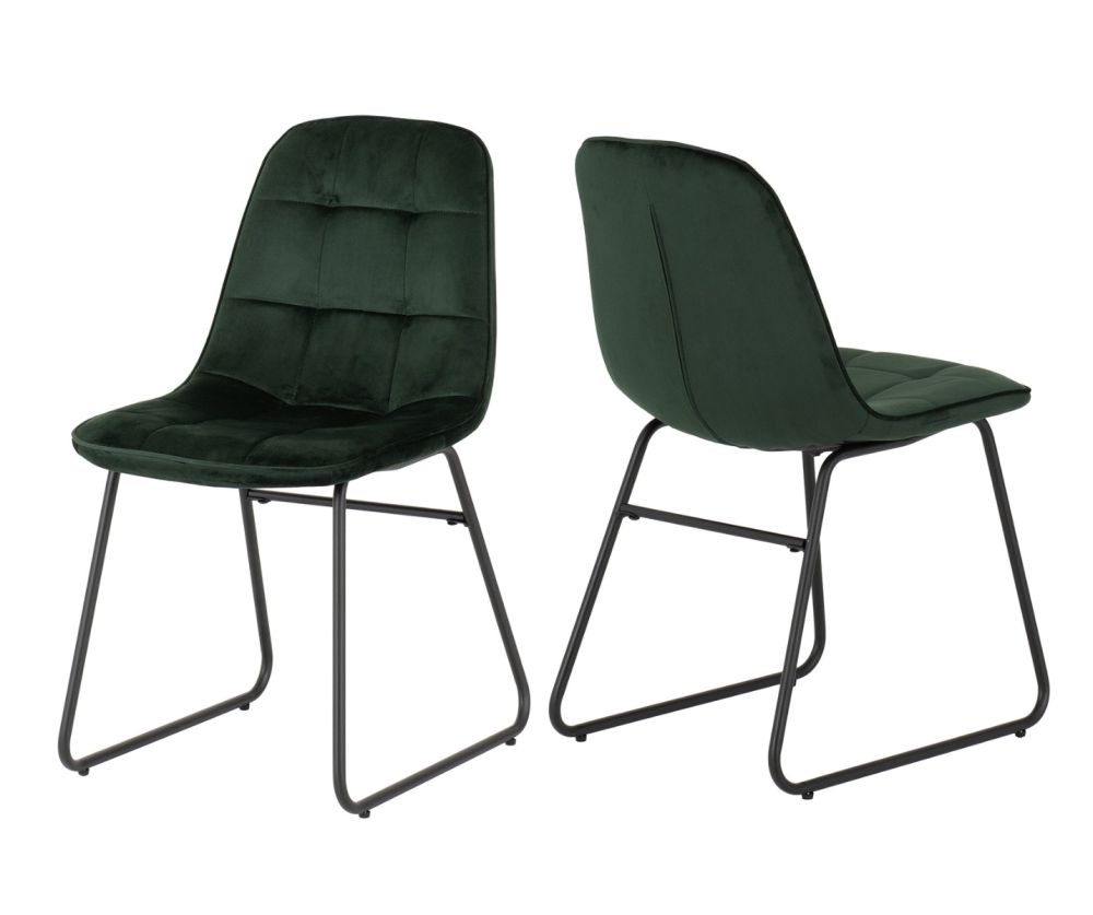 Seconique Furniture Hamilton Medium Oak Effect Large Dining Set with Lukas Black and Emerald Green Velvet Dining Chairs