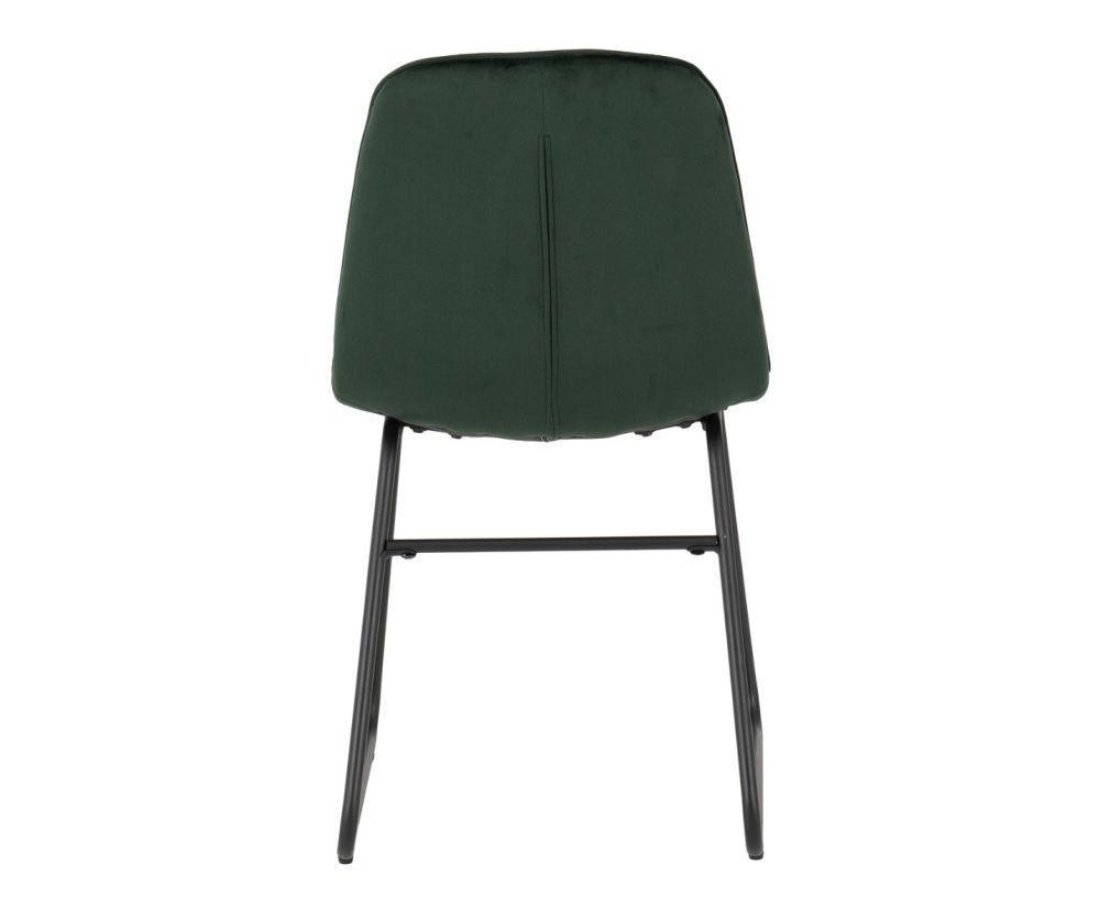 Seconique Furniture Hamilton Medium Oak Effect Large Dining Set with Lukas Black and Emerald Green Velvet Dining Chairs