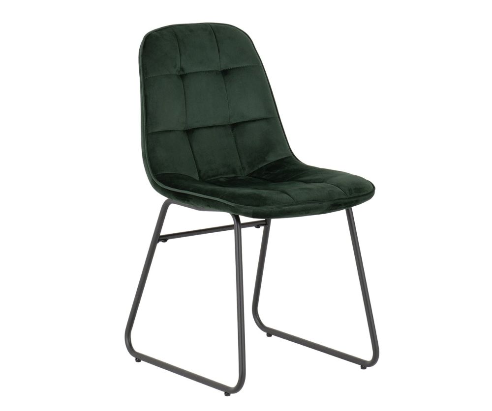 Seconique Furniture Hamilton Medium Oak Effect Large Dining Set with Lukas Black and Emerald Green Velvet Dining Chairs