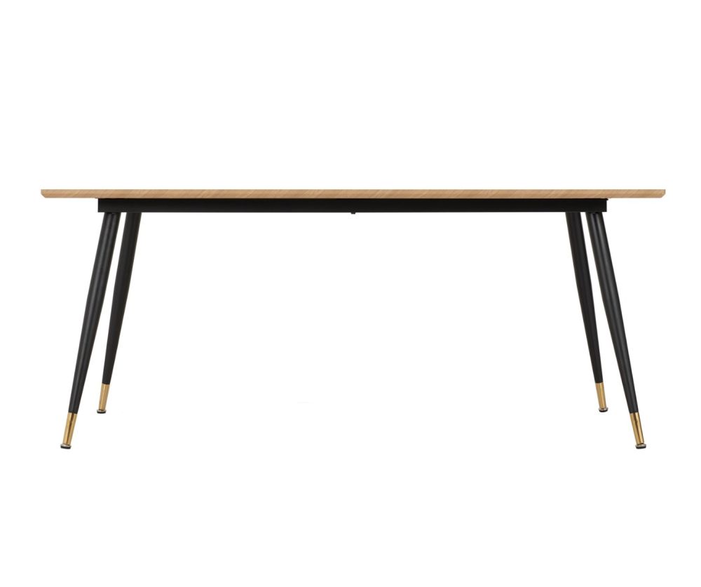 Seconique Furniture Hamilton Medium Oak Effect and Black Dining Table 