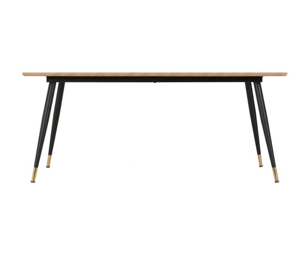 Seconique Furniture Hamilton Medium Oak Effect and Black Dining Table 
