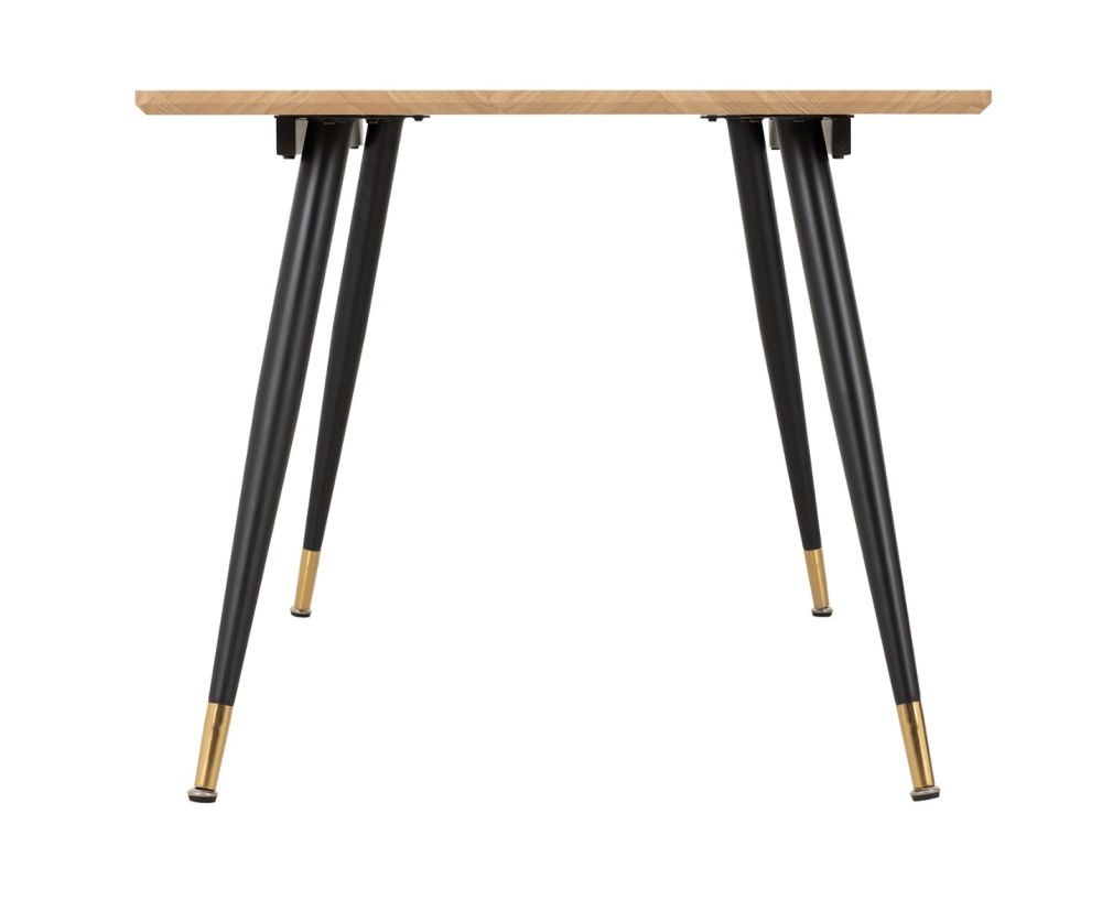 Seconique Furniture Hamilton Medium Oak Effect and Black Dining Table 