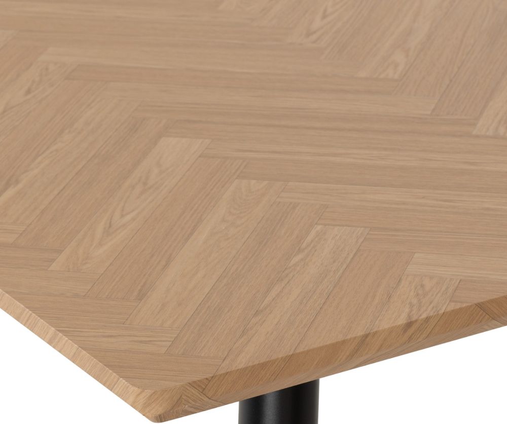 Seconique Furniture Hamilton Medium Oak Effect and Black Dining Table 