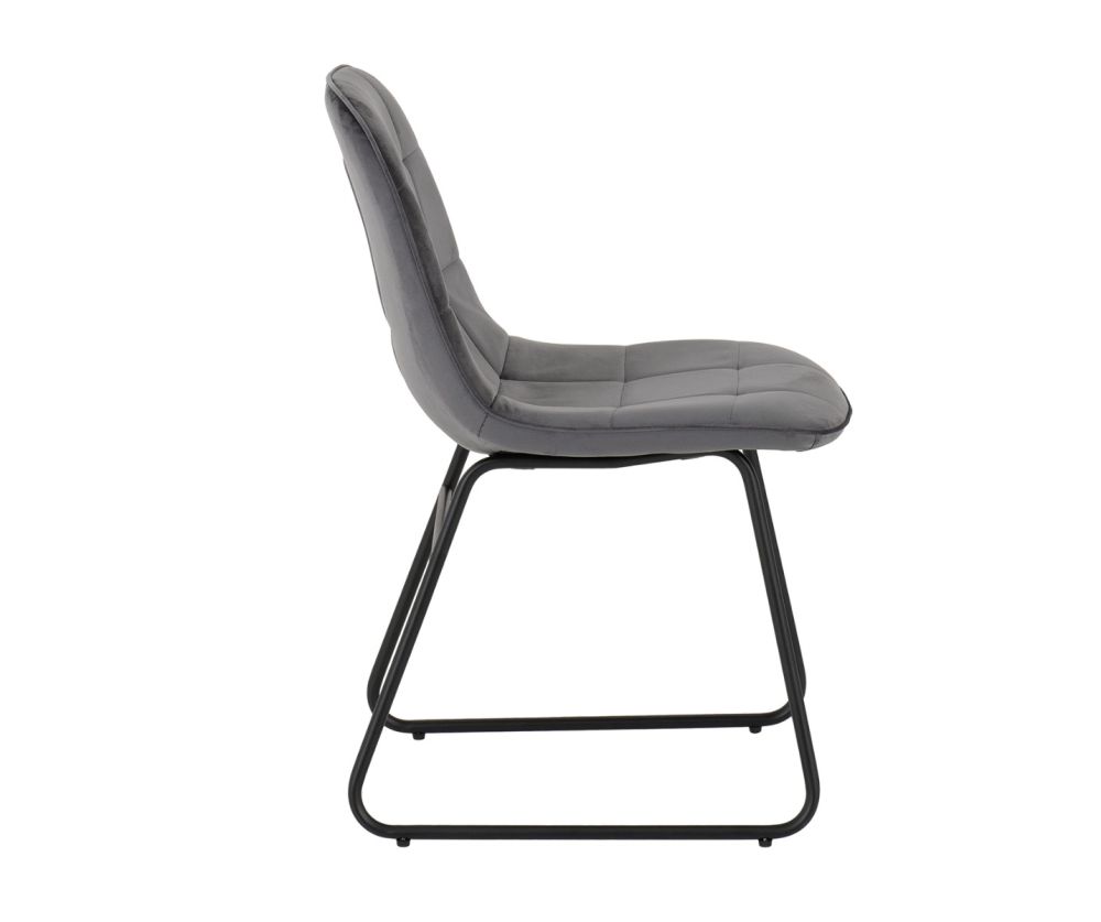  Seconique Furniture Quebec Wave Edge Dining Set with Grey Velvet Lukas Dining Chairs