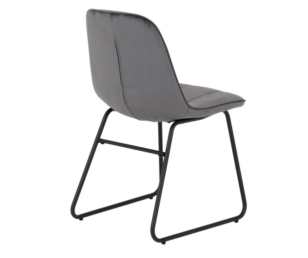  Seconique Furniture Quebec Wave Edge Dining Set with Grey Velvet Lukas Dining Chairs