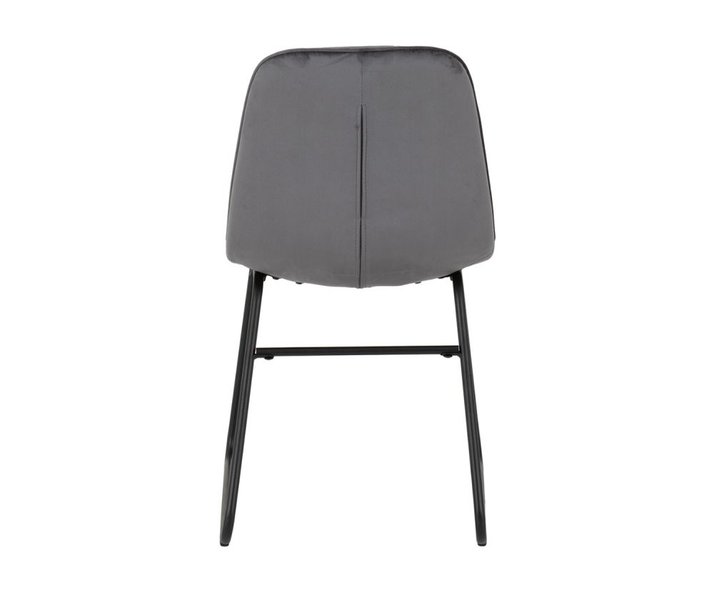  Seconique Furniture Quebec Wave Edge Dining Set with Grey Velvet Lukas Dining Chairs