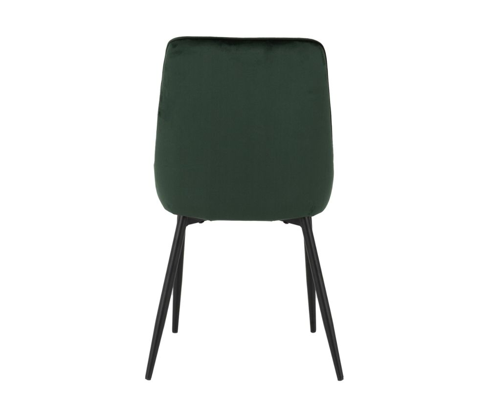 Seconique Furniture Quebec Wave Edge Dining Set with Avery Chairs – Emerald Green Velvet