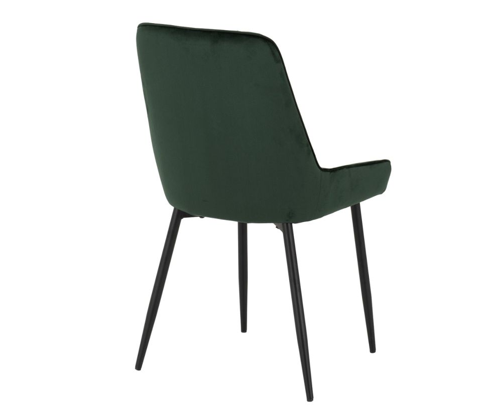 Seconique Furniture Quebec Wave Edge Dining Set with Avery Chairs – Emerald Green Velvet