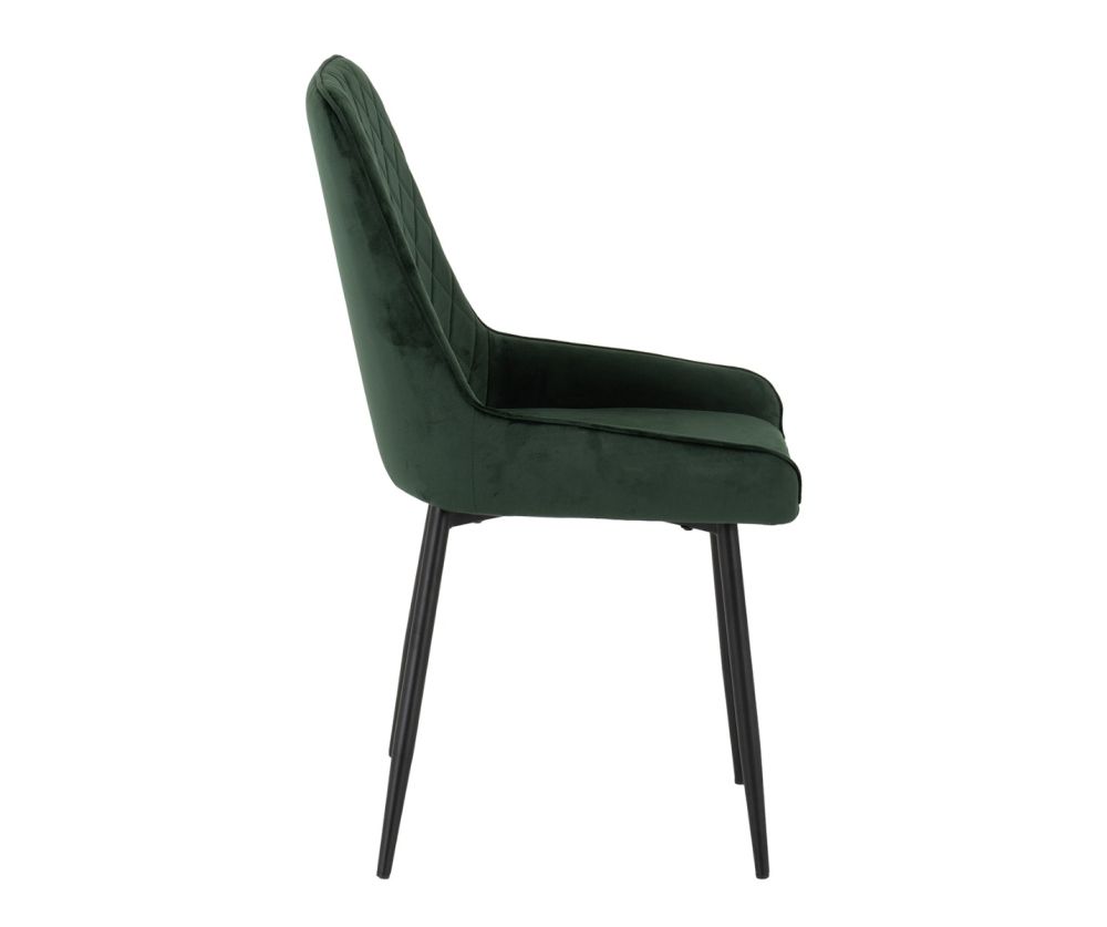 Seconique Furniture Quebec Wave Edge Dining Set with Avery Chairs – Emerald Green Velvet