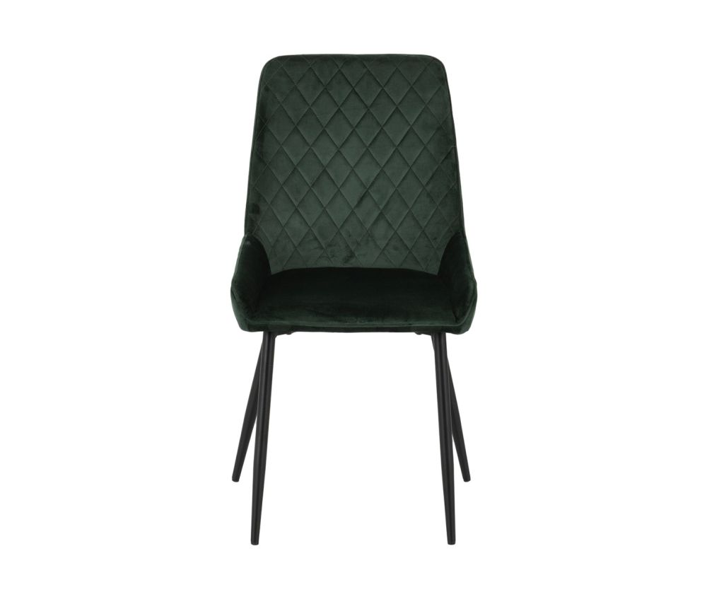 Seconique Furniture Quebec Wave Edge Dining Set with Avery Chairs – Emerald Green Velvet