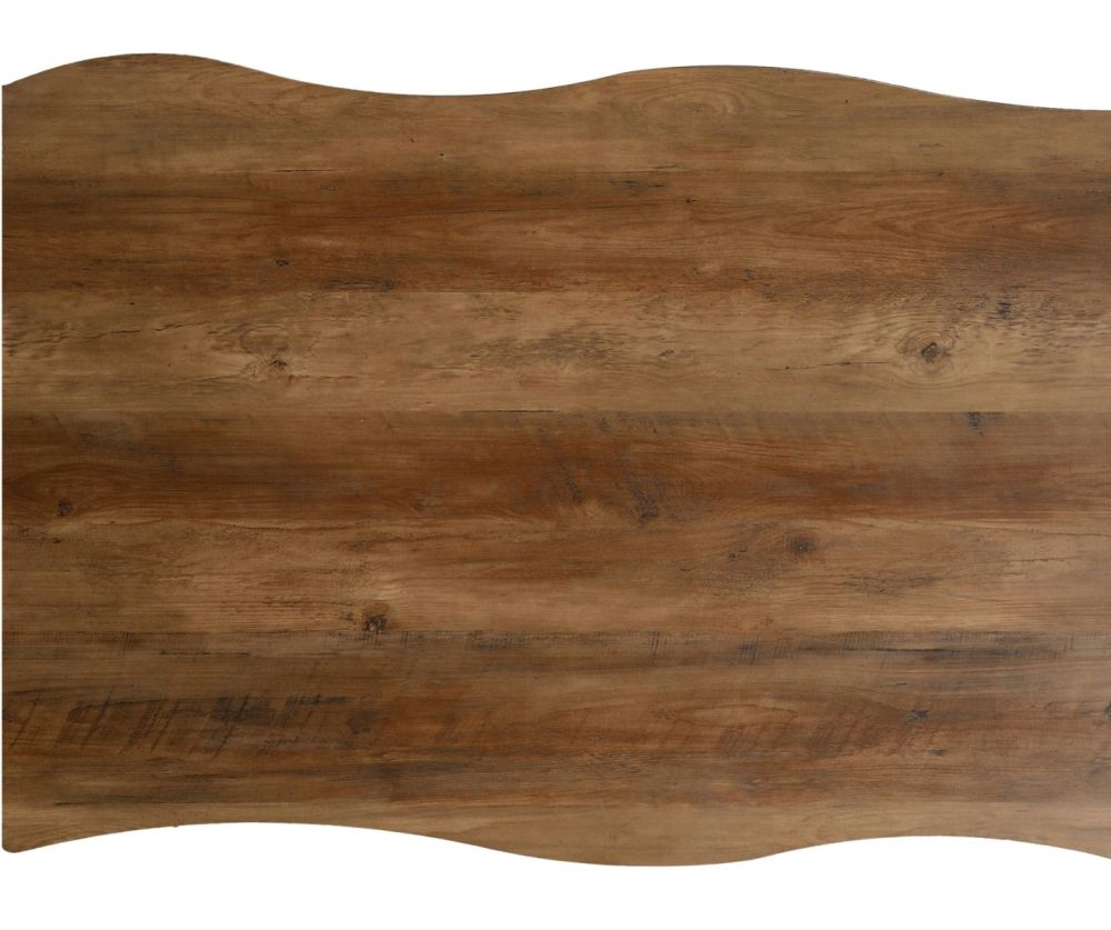  Seconique Furniture Quebec Wave Edge Medium Oak Effect & Black Dining Table Only 
