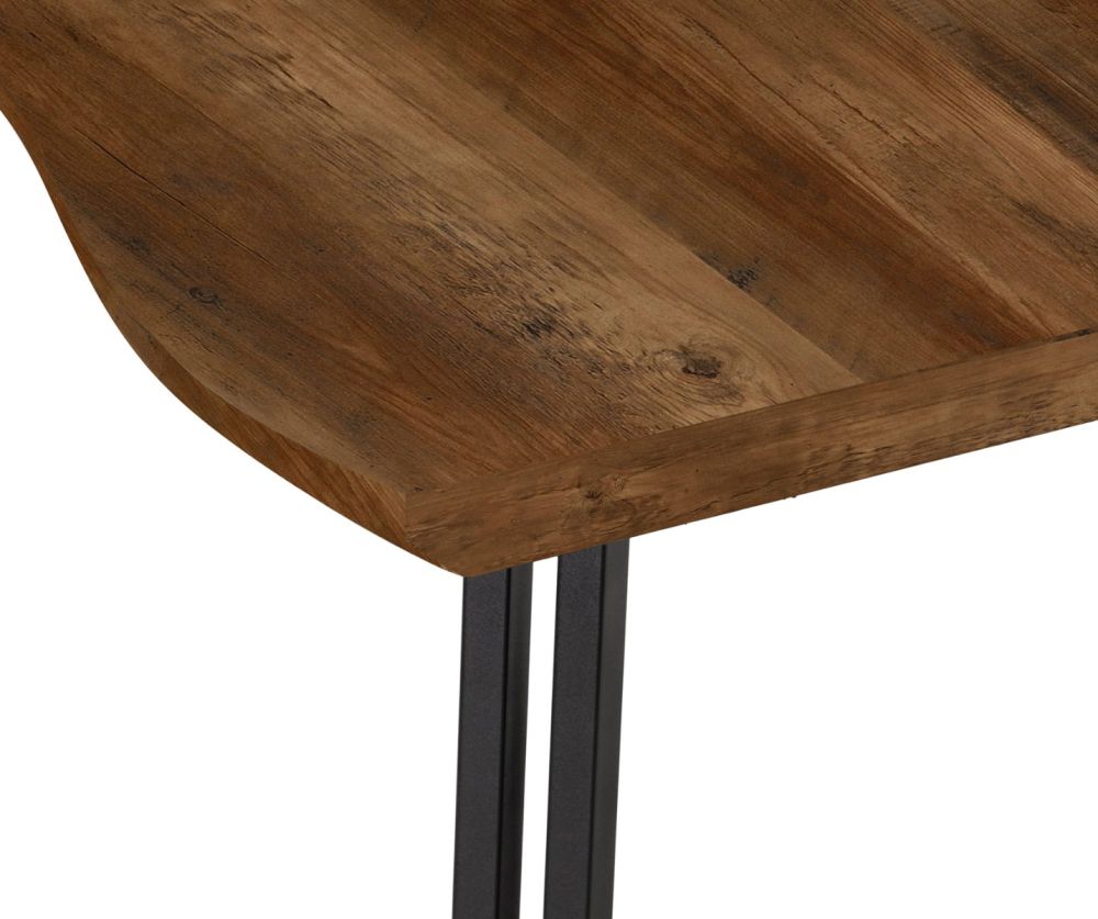 Seconique Furniture Quebec Wave Edge Medium Oak Effect & Black Dining Table Only 
