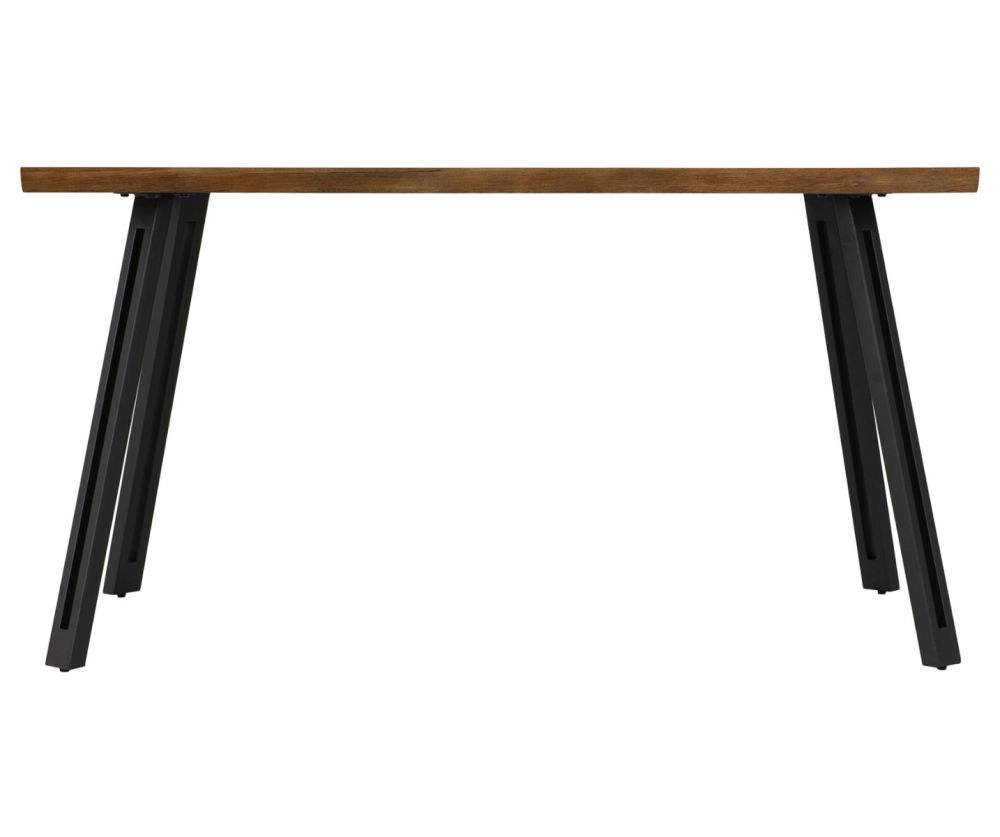  Seconique Furniture Quebec Wave Edge Medium Oak Effect & Black Dining Table Only 
