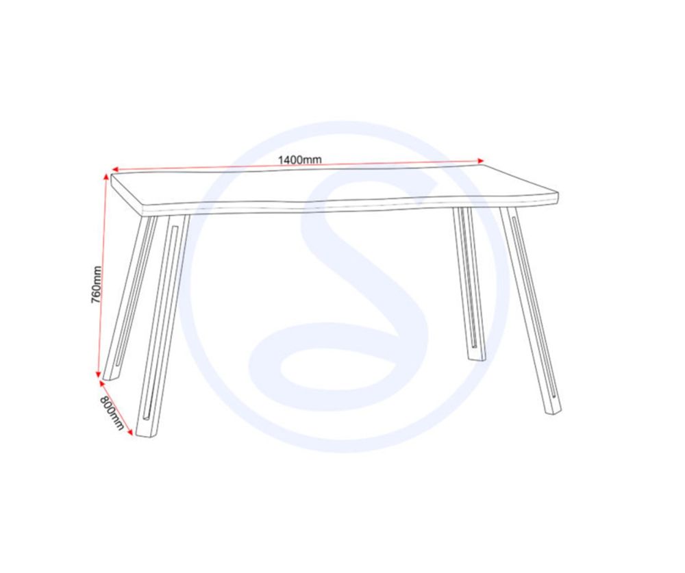  Seconique Furniture Quebec Wave Edge Medium Oak Effect & Black Dining Table Only 
