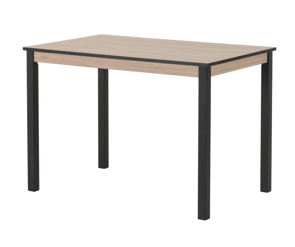  Seconique Furniture Radley Black & Oak Effect Dining Set –  with Oat Fabric Dining Chairs