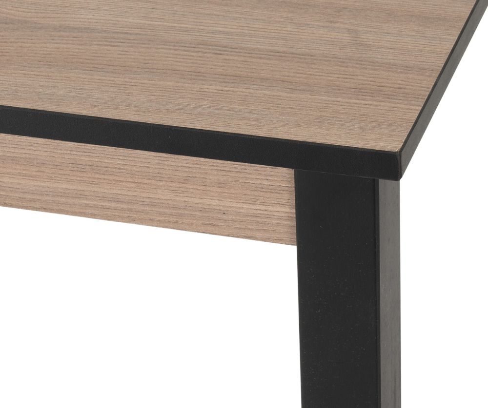  Seconique Furniture Radley Black & Oak Effect Dining Set –  with Oat Fabric Dining Chairs
