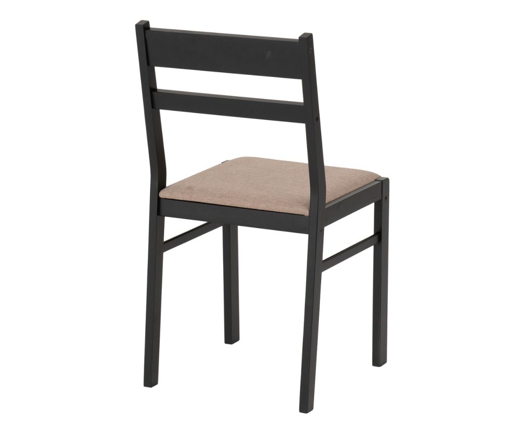  Seconique Furniture Radley Black & Oak Effect Dining Set –  with Oat Fabric Dining Chairs